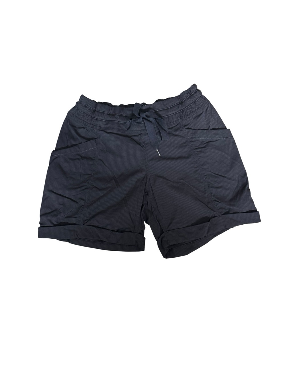 Lululemon Black Drawstring Run Shorts Size 6 Lightweight Athleisure F35 - Picture 1 of 6
